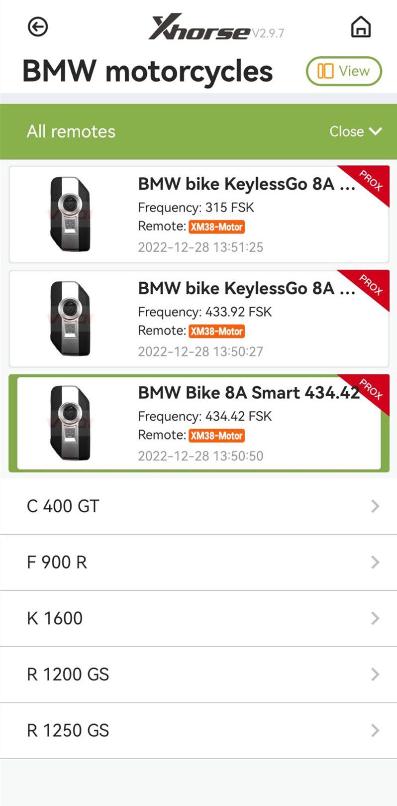 XHORSE XSBM90GL XM38 BMW Motorcycle Smart Card Key 