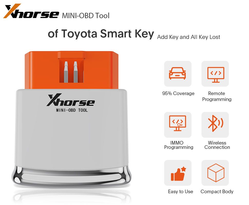 Xhorse MINI OBD TOOL FT-OBD for Toyota Smart Key Support Add Key and All Key Lost