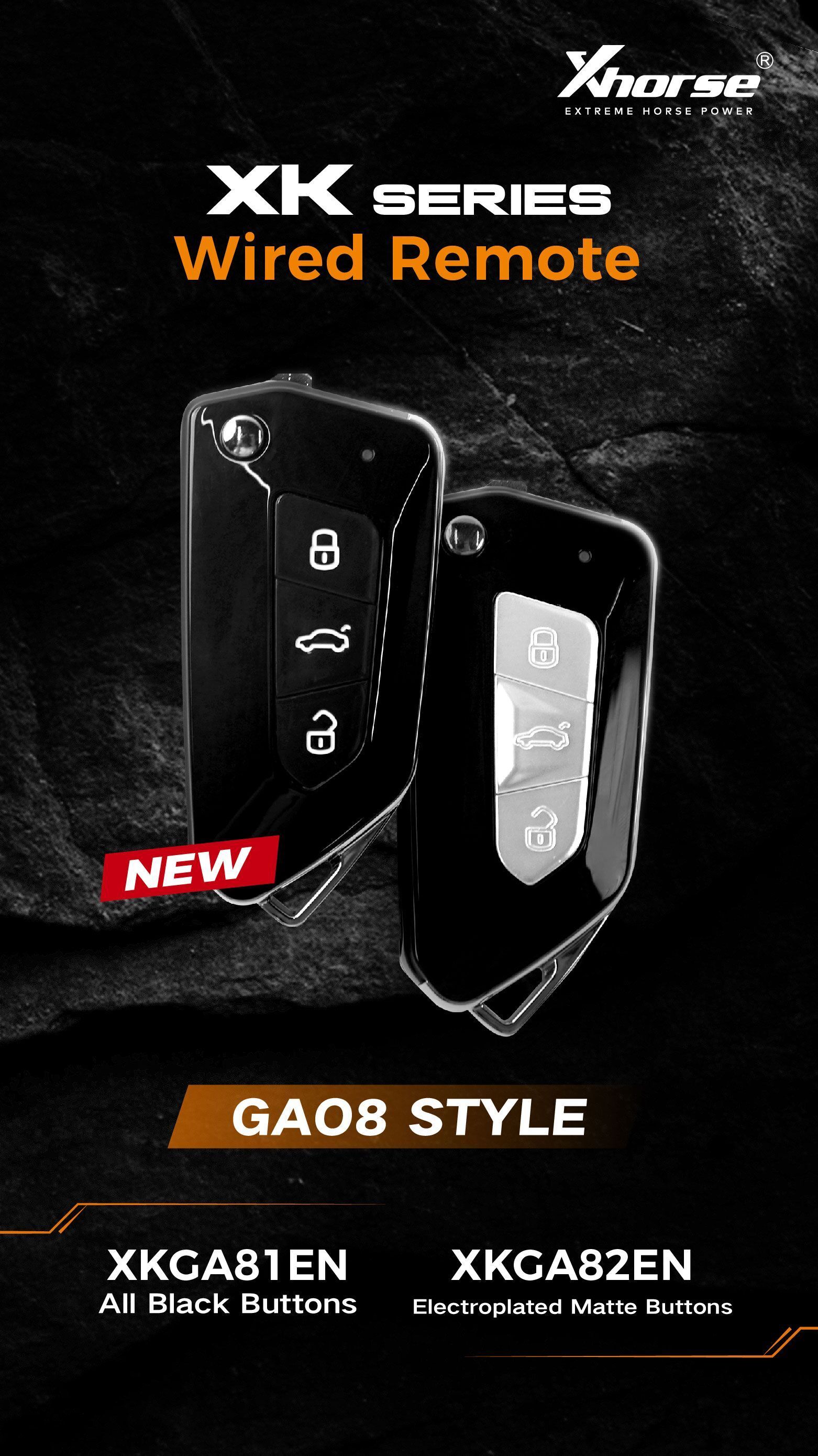 XHORSE XKGA82EN Electroplated Matte Buttons GAO8 Style Universal Wired Remote