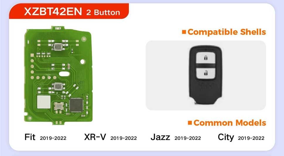 5pcs XHORSE XZBT42EN 2 Buttons HON.D Special PCB Board