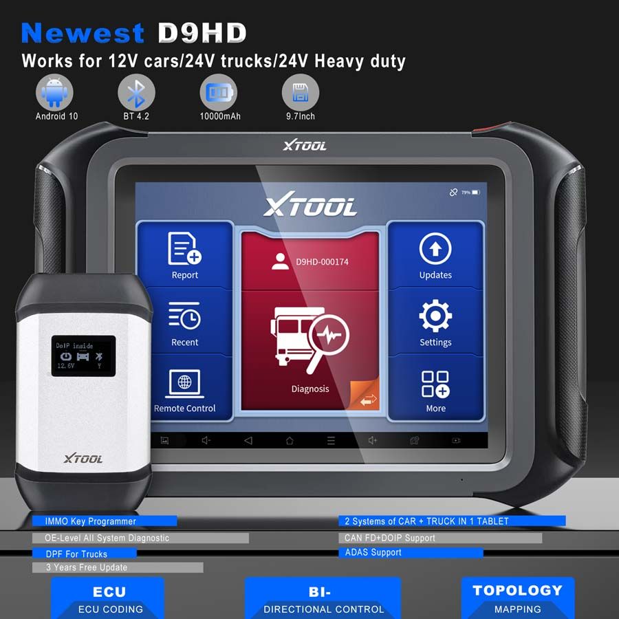 XTOOL D9HD Truck and Car diagnostic tool 