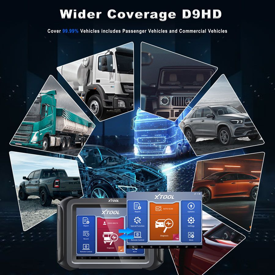 XTOOL D9HD Truck and Car diagnostic tool 