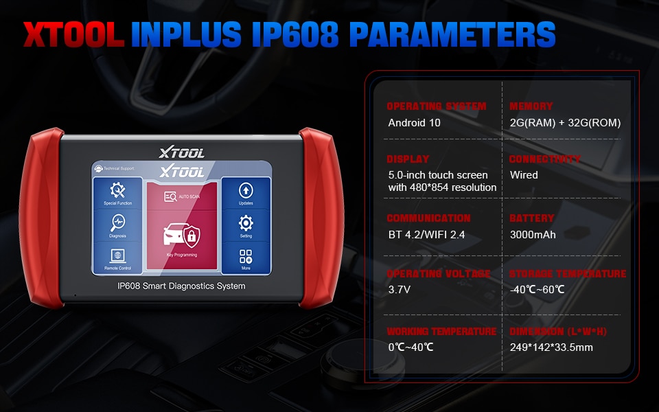 XTOOL InPlus IP608 OBD2 스캐너