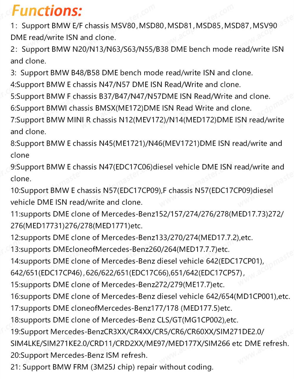 Yanhua ACDP-2 for DME Clone Package